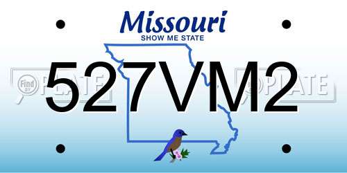 527VM2 Missouri License Plate