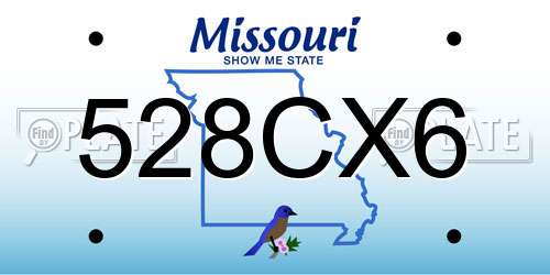 528CX6 Missouri License Plate