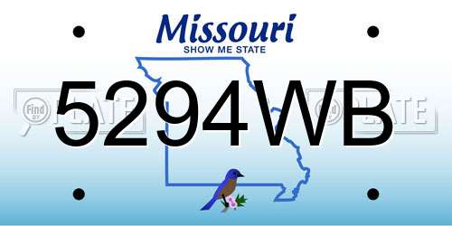 5294WB Missouri License Plate