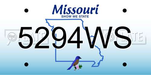 5294WS Missouri License Plate