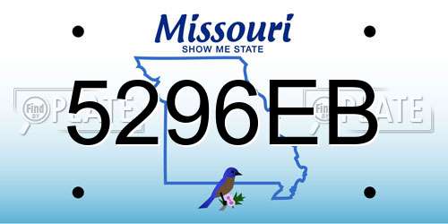 5296EB Missouri License Plate
