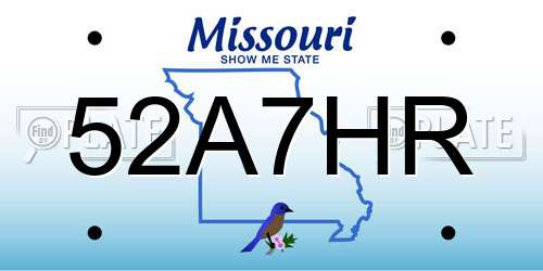 52A7HR Missouri License Plate