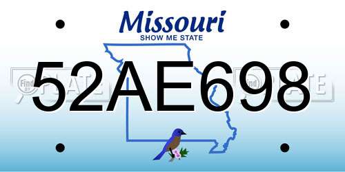 52AE698 Missouri License Plate