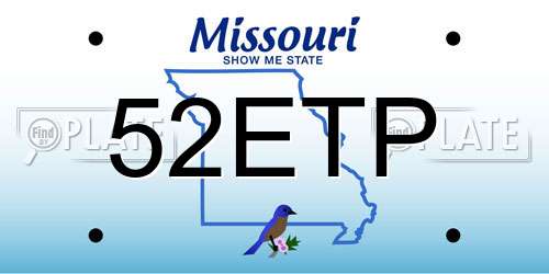 52ETP Missouri License Plate