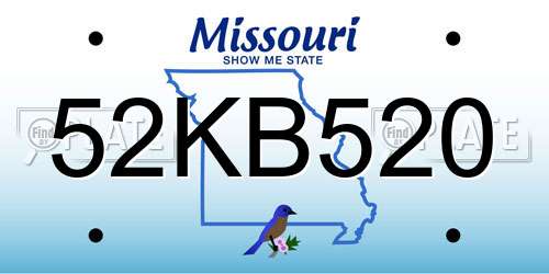52KB520 Missouri License Plate