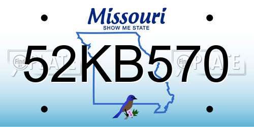 52KB570 Missouri License Plate