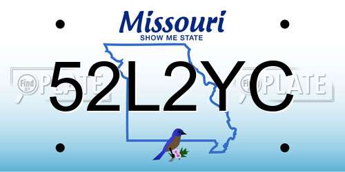 52L2YC Missouri License Plate