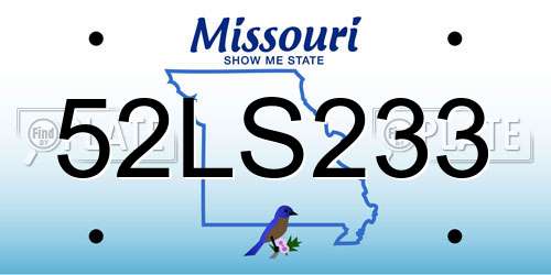 52LS233 Missouri License Plate