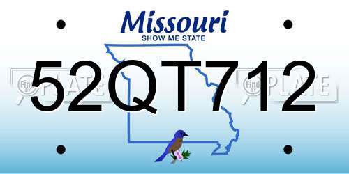 52QT712 Missouri License Plate