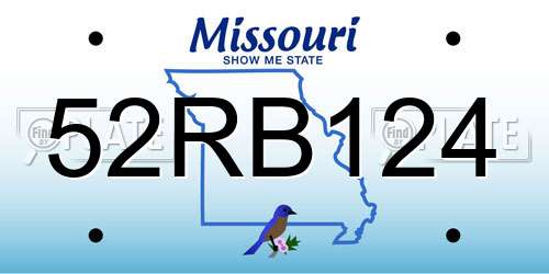 52RB124 Missouri License Plate