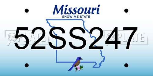 52SS247 Missouri License Plate