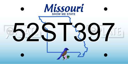 52ST397 Missouri License Plate