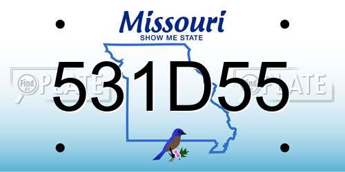 531D55 Missouri License Plate