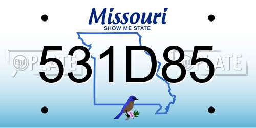 531D85 Missouri License Plate