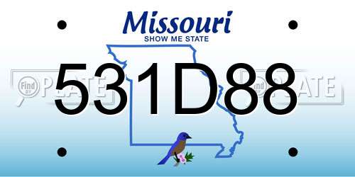 531D88 Missouri License Plate
