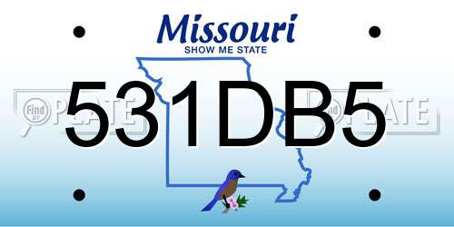 531DB5 Missouri License Plate