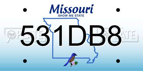 531DB8 Missouri License Plate