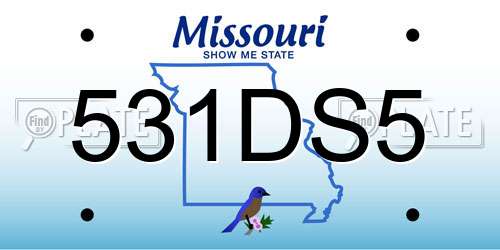531DS5 Missouri License Plate