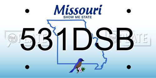 531DSB Missouri License Plate