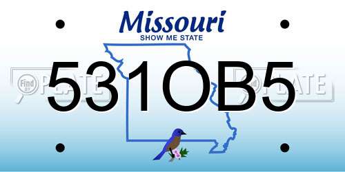 531OB5 Missouri License Plate