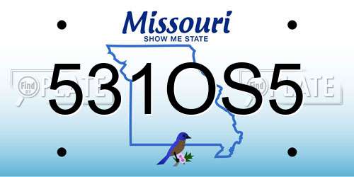 531OS5 Missouri License Plate