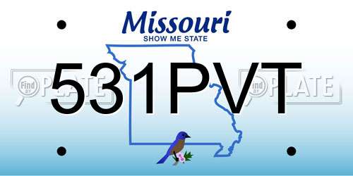 531PVT Missouri License Plate