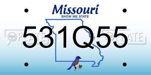 531Q55 Missouri License Plate
