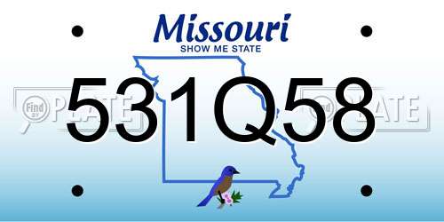531Q58 Missouri License Plate