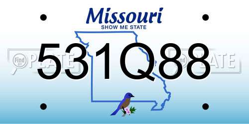 531Q88 Missouri License Plate