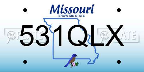 531QLX Missouri License Plate