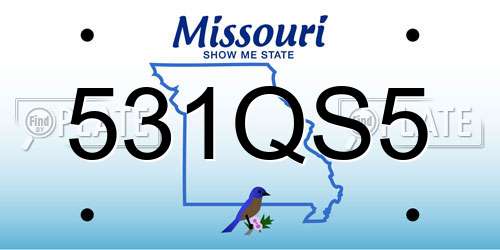 531QS5 Missouri License Plate