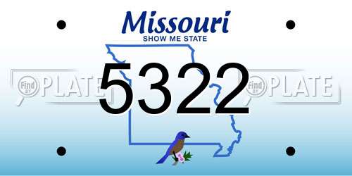 5322 Missouri License Plate