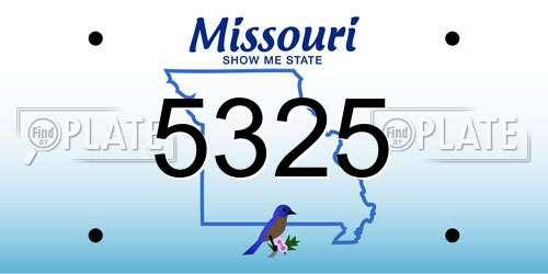 5325 Missouri License Plate