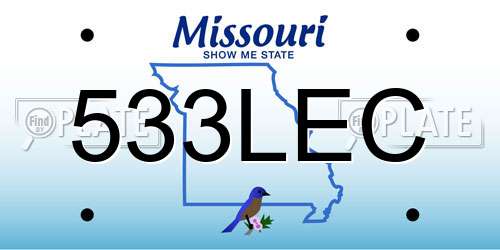533LEC Missouri License Plate