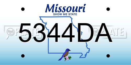 5344DA Missouri License Plate