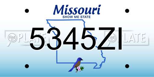 5345ZI Missouri License Plate