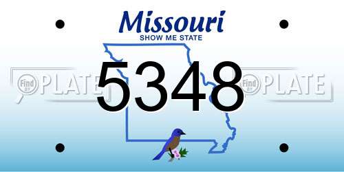 5348 Missouri License Plate