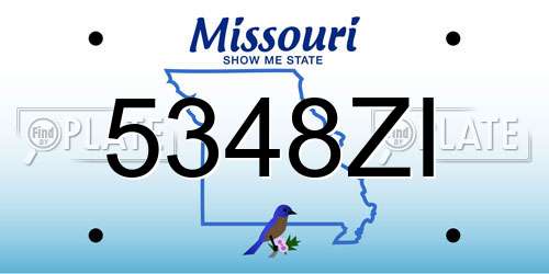 5348ZI Missouri License Plate
