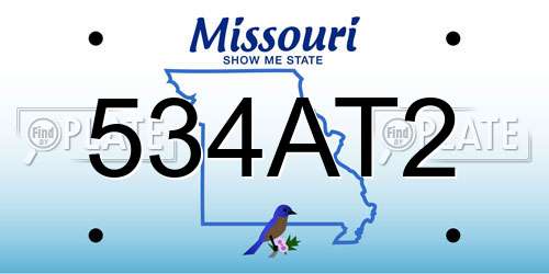 534AT2 Missouri License Plate