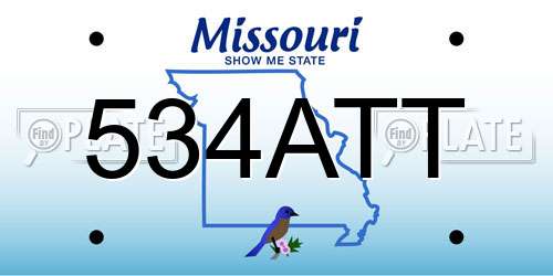 534ATT Missouri License Plate