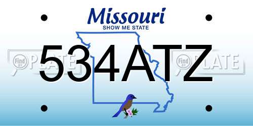 534ATZ Missouri License Plate
