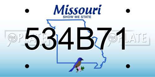 534B71 Missouri License Plate