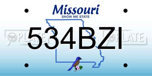 534BZI Missouri License Plate