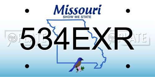 534EXR Missouri License Plate