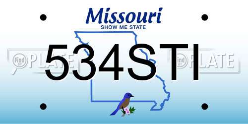 534STI Missouri License Plate