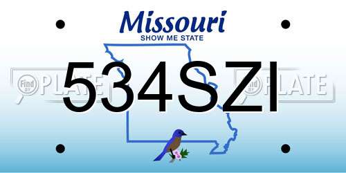 534SZI Missouri License Plate
