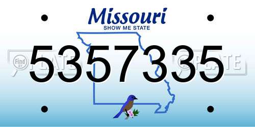 5357335 Missouri License Plate