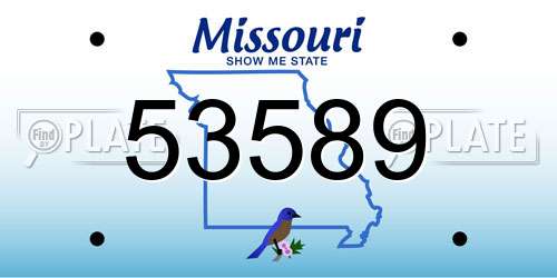 53589 Missouri License Plate