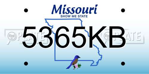 5365KB Missouri License Plate