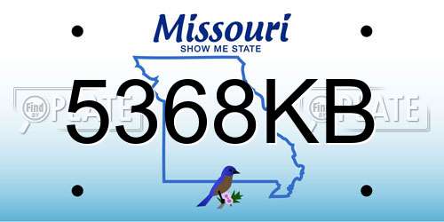 5368KB Missouri License Plate
